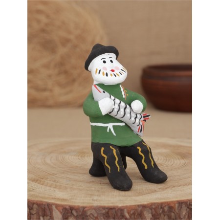 Souvenir "man with pike", Kargopol toy-9
