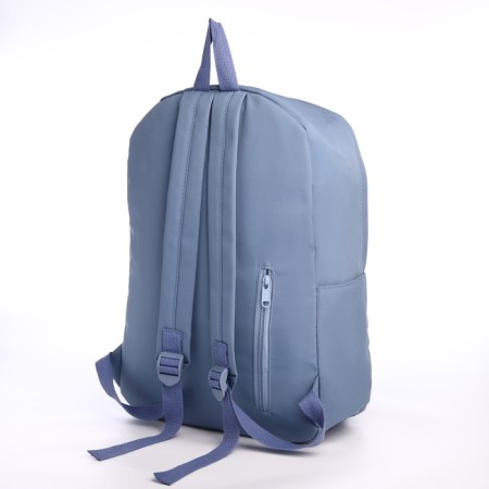 School backpack of textiles on lightning, 4 pockets, blue color-3