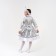 Carnival costume "Snow Maiden with a pattern", satin, fur coat, kokoshnik, height 98-104 cm