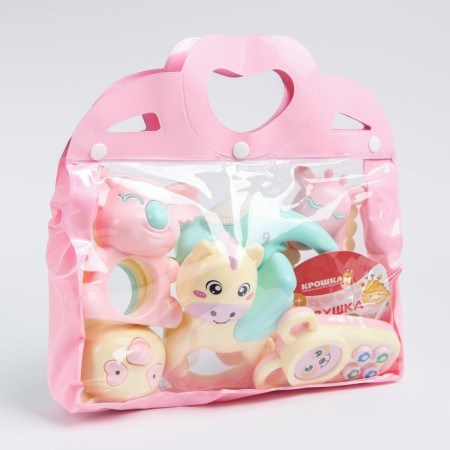 A set of rattles "Tenderness", in a purse, 6 pcs., Color mix, crush me-7