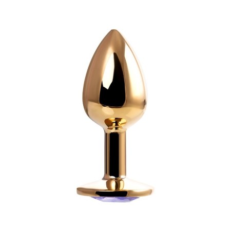Anal traffic jam, metal, golden, with an amethyst crystal, 7 cm, d 2.8 cm, 50 g-2