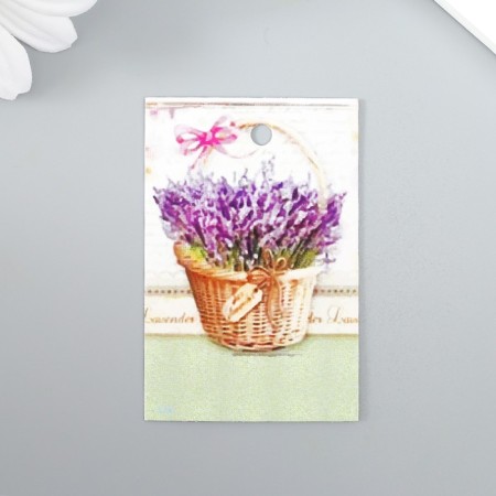Lavender tag in the basket 4x6 cm