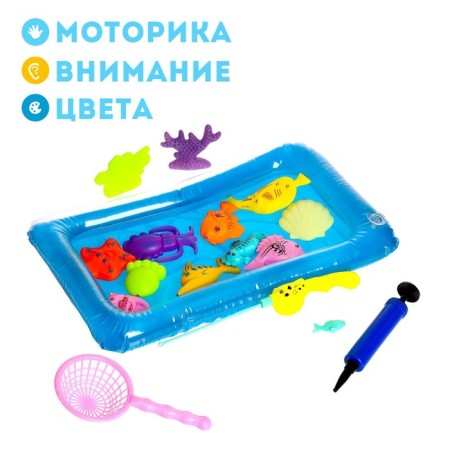 Fishing "Big Fish" 12 fish, pool, pump, fishing rod, net-4