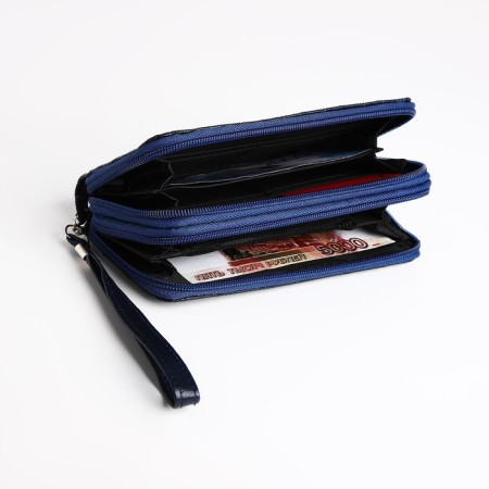 Women's wallet with lightning, blue color-3