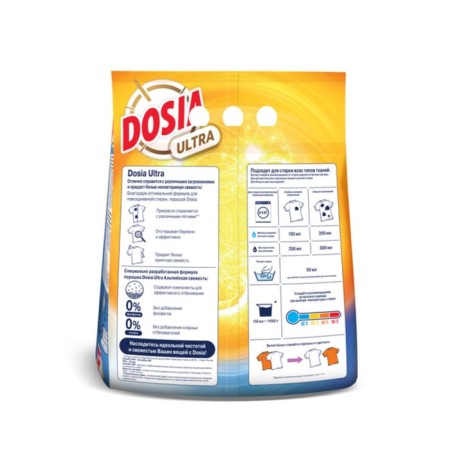 Powder for automatic and manual washing Dosia Ultra, "Alpine Freshness", 3 kg-6