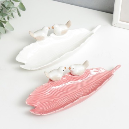 Souvenir ceramic stand "Birds on a long sheet" mix 5x20.5x7.5 cm