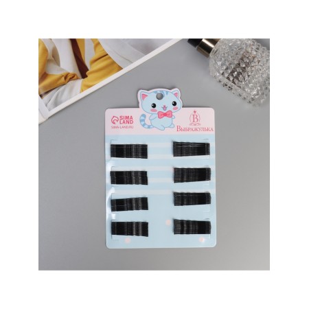Invisible hair "Gloria", set of 80 pcs., Bunny, 4.5 cm, black