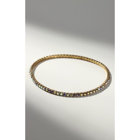 Bracelet "ice" 1 row, rainbow color in gold, 7 cm-1