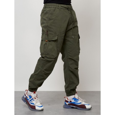 Cargo jeans men, size 44-46, khaki color-1