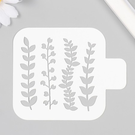 Plastic stencil "Plants" 9x9 cm