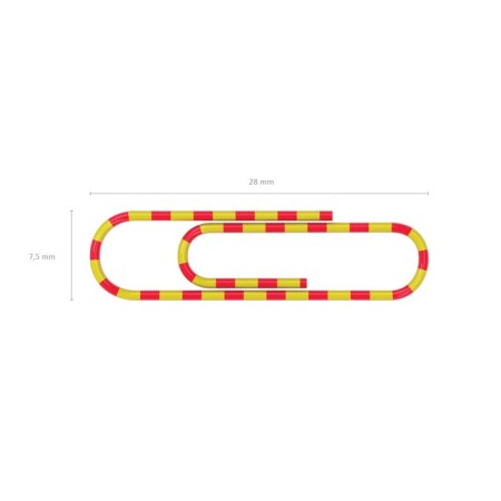 Office paper clips 28 mm, color, 200 pieces Erich Krause "Zebra", with vinyl coating, plastic boxing-2