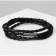Unisex Bracelet "Leather Weaving", black color with silver, 82 cm