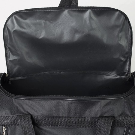 Road bag, 3 parts on zippers, external pocket, long belt, black color-3