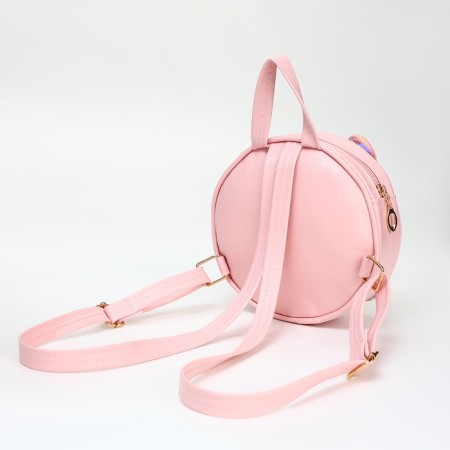 Baby backpack on a zipper, light pink color-2
