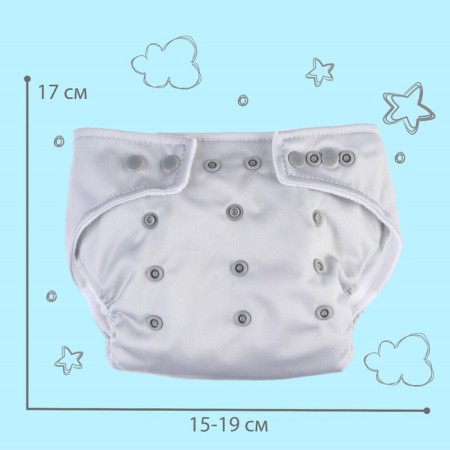 Reusable diaper, fleece, color is light gray-3