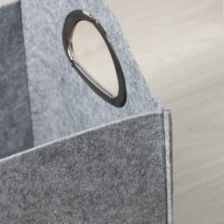 Silver organizer for storage, 31 × 31 × 32 cm, 24 liters, with handles, color light gray-4
