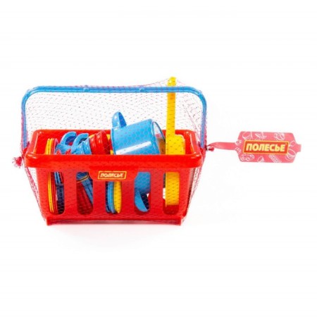 Basket with children's dishes Top CHEF for 4 persons, MIX colors-2