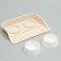 MISKS WITH BOOK "Felix" 0.3 l, 41 x 30 x 6 cm, beige tray, white bowls