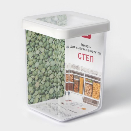 Container for bulk products "Step", 1 l, 10 × 10 × 14 cm, white color-4