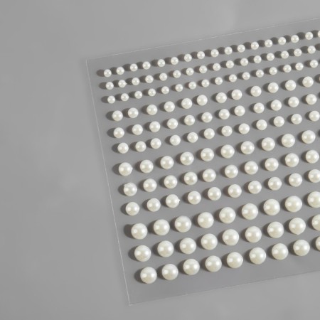 Pearls self -adhesive, d = 3/4/5/6 mm, 165 pcs on the sheet on the sheet, the color is white-2