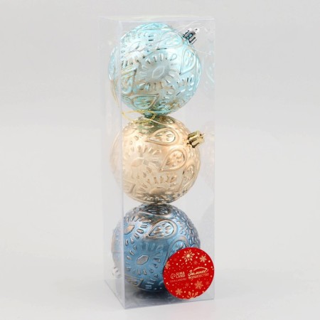 Set of balls plastic D-8 cm, 3 pcs "Madel" droplets, mix-1