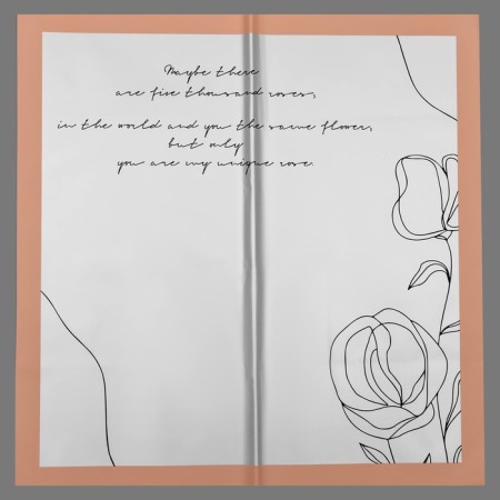 Film for flowers matte, "Poem", 57x57cm, peach-2