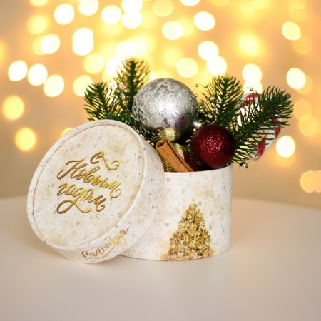 Box for Makarun tube without a window "Christmas tree", 12 x 8 cm-1