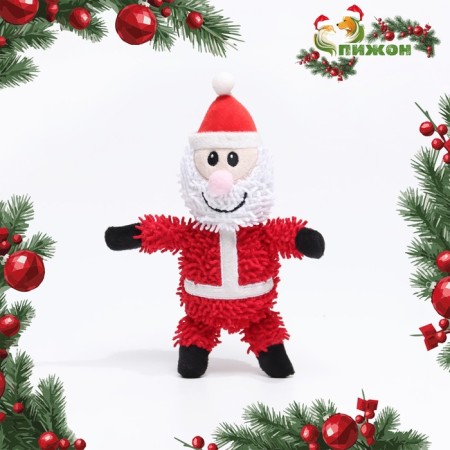 Soft toy for dogs "Santa Claus" with a squeak, 26 x 15 cm