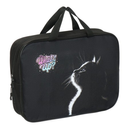 Folder with handles Textile A4, 355 x 270 x 75 mm, stavia "cat" black-1