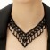 Set 2 objects: earrings, necklace "vernissage" balls, black color, 30 cm