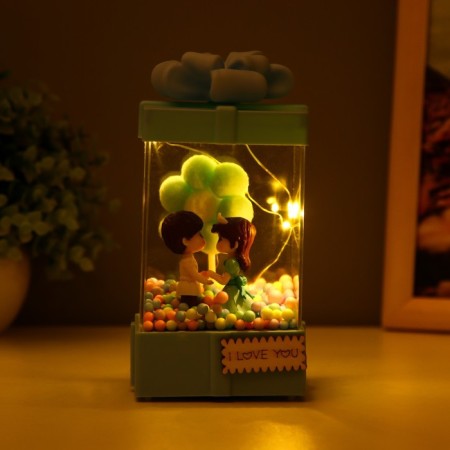 Nightlight "Love" LED from batteries 3HAA Blue 8x8x15.5 cm Risalux-2