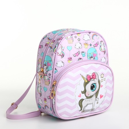Baby backpack on lightning, lilac-pink color-5