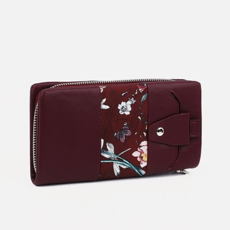 Women's wallet with lightning, burgundy color-1