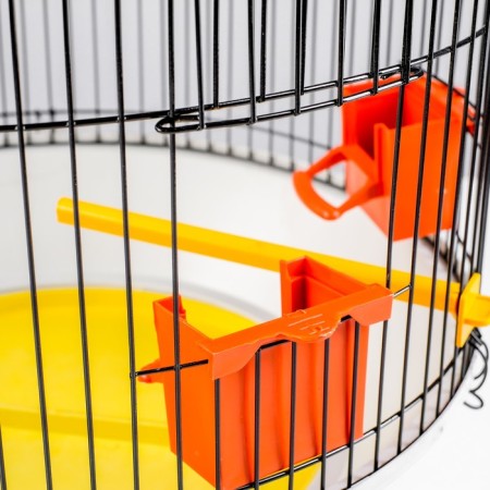 Bird cage is round, two -tier welded, large pallet, 39 x 44 cm, mix of flowers-3