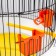 Bird cage is round, two -tier welded, large pallet, 39 x 44 cm, mix of flowers