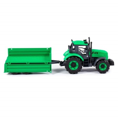 Tractor "Progress" with an on -board trailer, inertial, green color-5