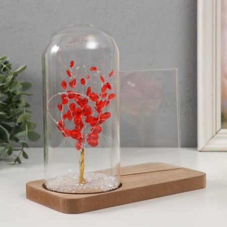 Photo frame wood 9x13 cm with backlight "Red tree" from batteries 2hlr1130 19x9x18.5 cm-2