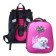 School backpack 38 x 30 x 16 cm, ergonomic back, Stavia "White Dog" multicolor/pink