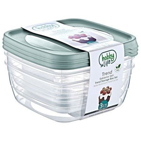 A set of food containers Hobbylife Trend, 1.5 l, 3 pcs, color mix-3