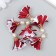 Decor Textile "Flower 2 Colors with Pearl. Borded and White" set 6 pcs 3 cm