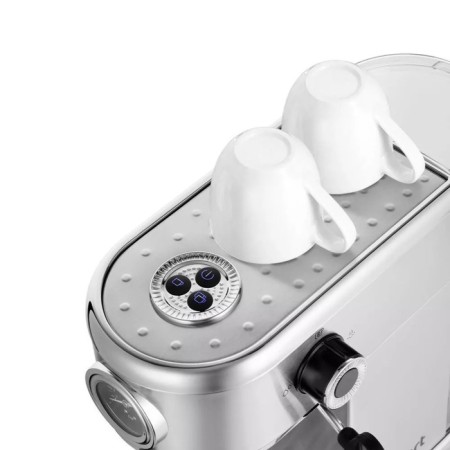 Coffee machine KitFort KT-7193, Rozhkova, 1450 W, 1 L, Kapucchucinot, Silver-6