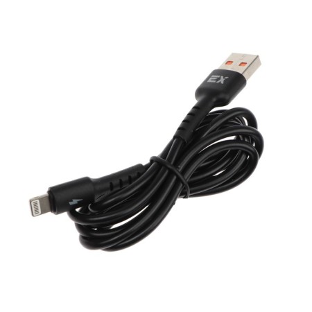 EXPLOYD EX-K-1261, Lightning-USB, 3 A, 1 m, charging/data transfer, silicone, black-2