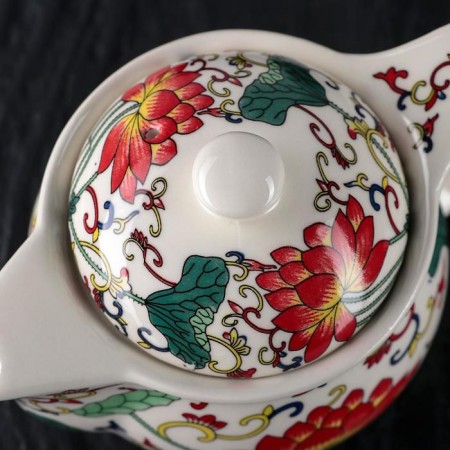 Keramic teapot with a metal sieve "Lotus", 350 ml-5
