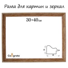 Frame for paintings (mirrors) 30 x 40 x 2.6 cm, plastic, calligrata 6429, wood with gold