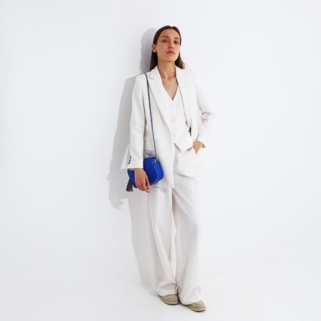 Bag Cross-Bodi with a zipper, blue color-6