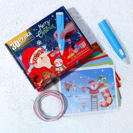 3D handle "New Year" set of PCL plastic, mod. Pn005, blue color-1