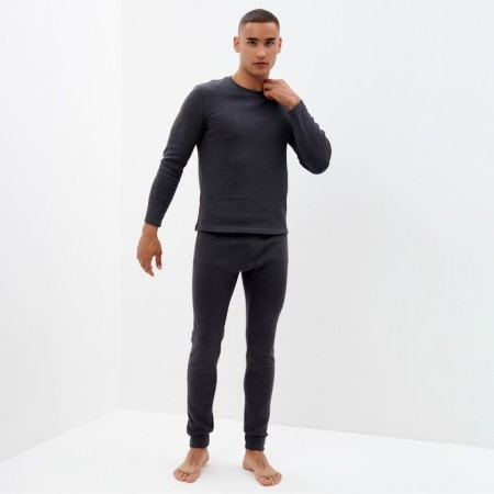 Set of men's thermo (longshilty, trousers) minku color graphite melange, river 58
