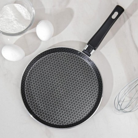 Pancake pan Discovery, D = 22 cm, plastic handle, anti -stick coating, gray color-1