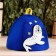 Bath cap with an applique "playful seal"