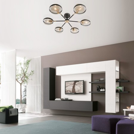 Ceiling lamp in the style of loft Gallo, 60W, E14, 85x85x18.5 cm-4